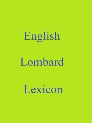 cover image of English Lombard Lexicon